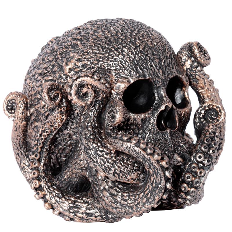 Gothic Octopus Skull Figurine Fantasy Resin Ornament Steampunk Victorian Decor