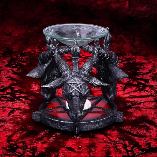 Baphomet Occult Oil Burner Witchcraft Ritual Decor Altar Ornament Gothic Horror