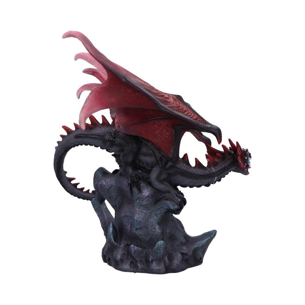 Majestic Fantasy Dragon Figurine with LED Light Up Base Mystical Crystal Core Art Decor