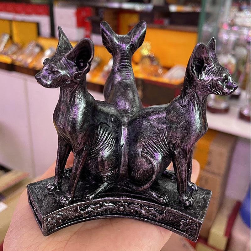 Ancient Egyptian Style Animal Cat Resin Crafts Base Ornaments