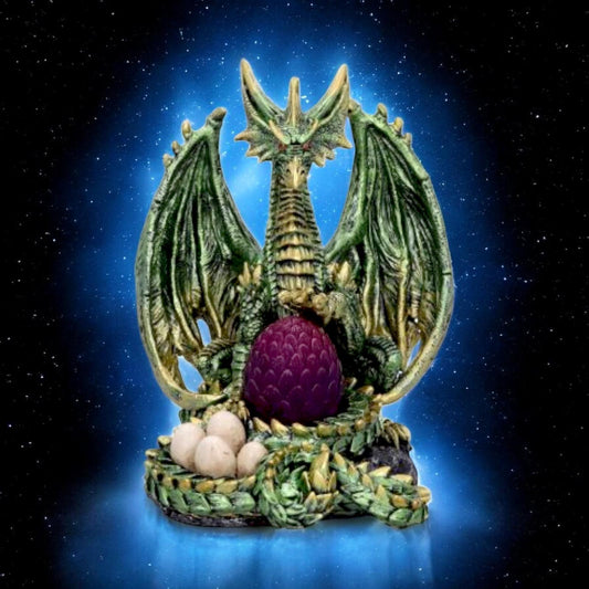 Light Bearer Gothic Dragon with Color-Changing LED Egg - Nemesis Now Statue 19.5cm