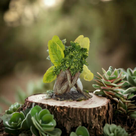 Enchanted Oak Leaf Fairy Figurine, Indoor/Outdoor Garden Statue, Mystical Woodland Nymph Decor, Whimsical Art, Nature-Inspired Collectible