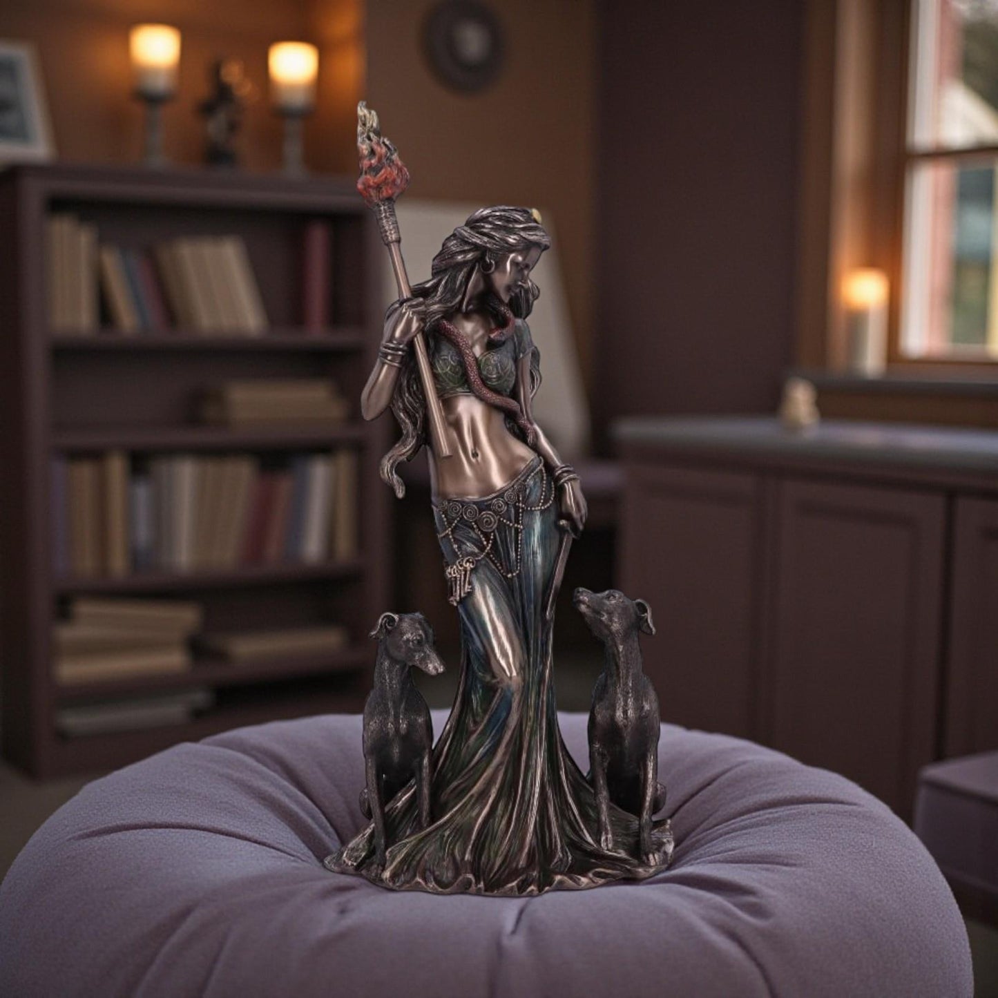 Hekate Goddess Statue Greek Mythology Pagan Wiccan Witchcraft Figurine Triple Moon Deity Decor