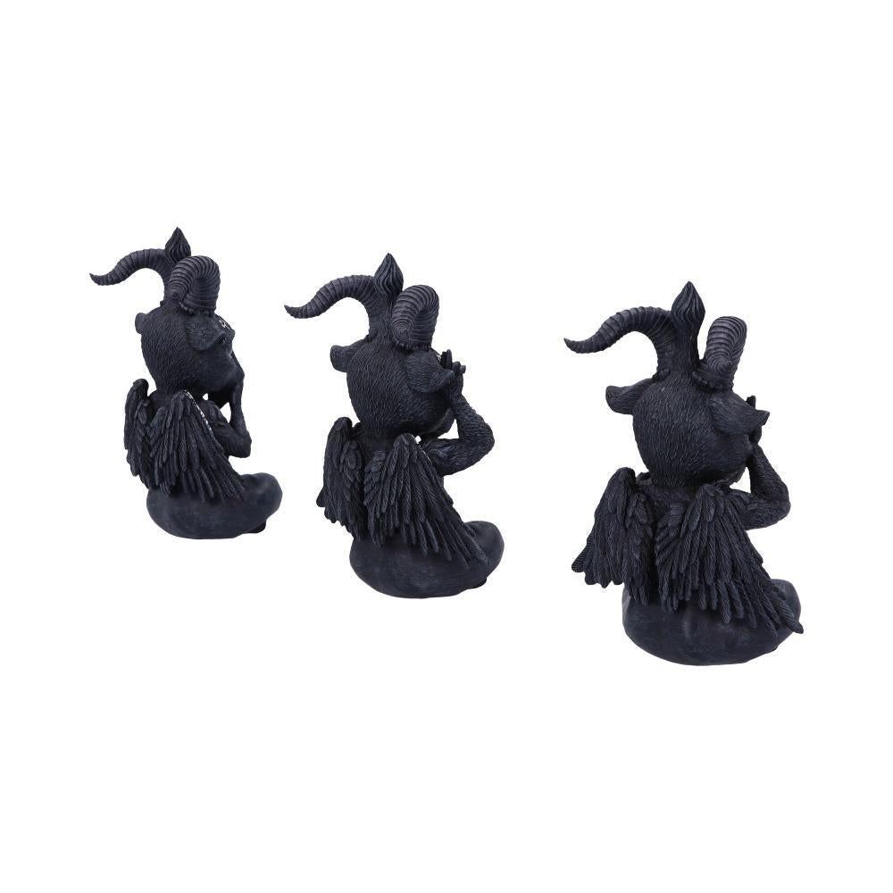 Three Wise Baphomet Set Occult Decor Gothic Horror Home Ornament Fantasy Figurine's