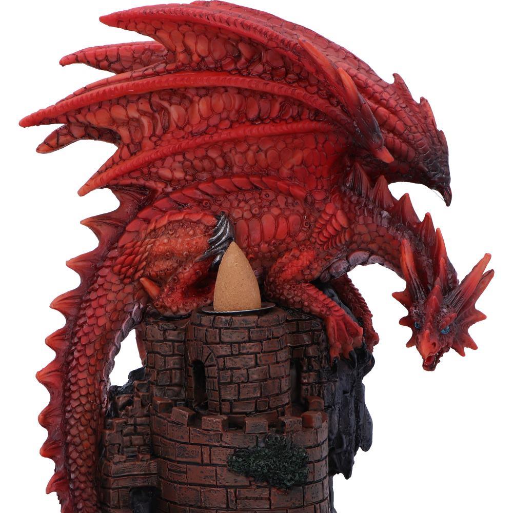 Fire Dragon Tower Burner Backflow Incense Holder Fantasy Gothic Statue Decor