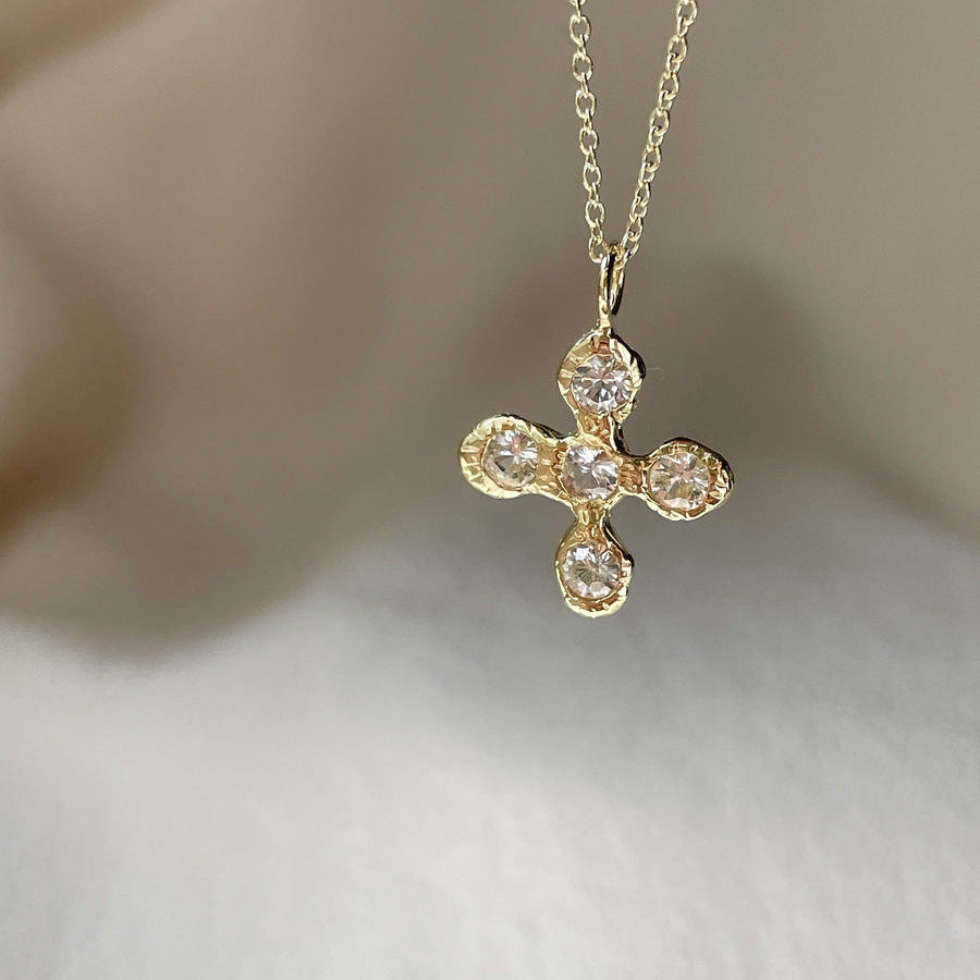 New Rose Cross Pendant Necklace