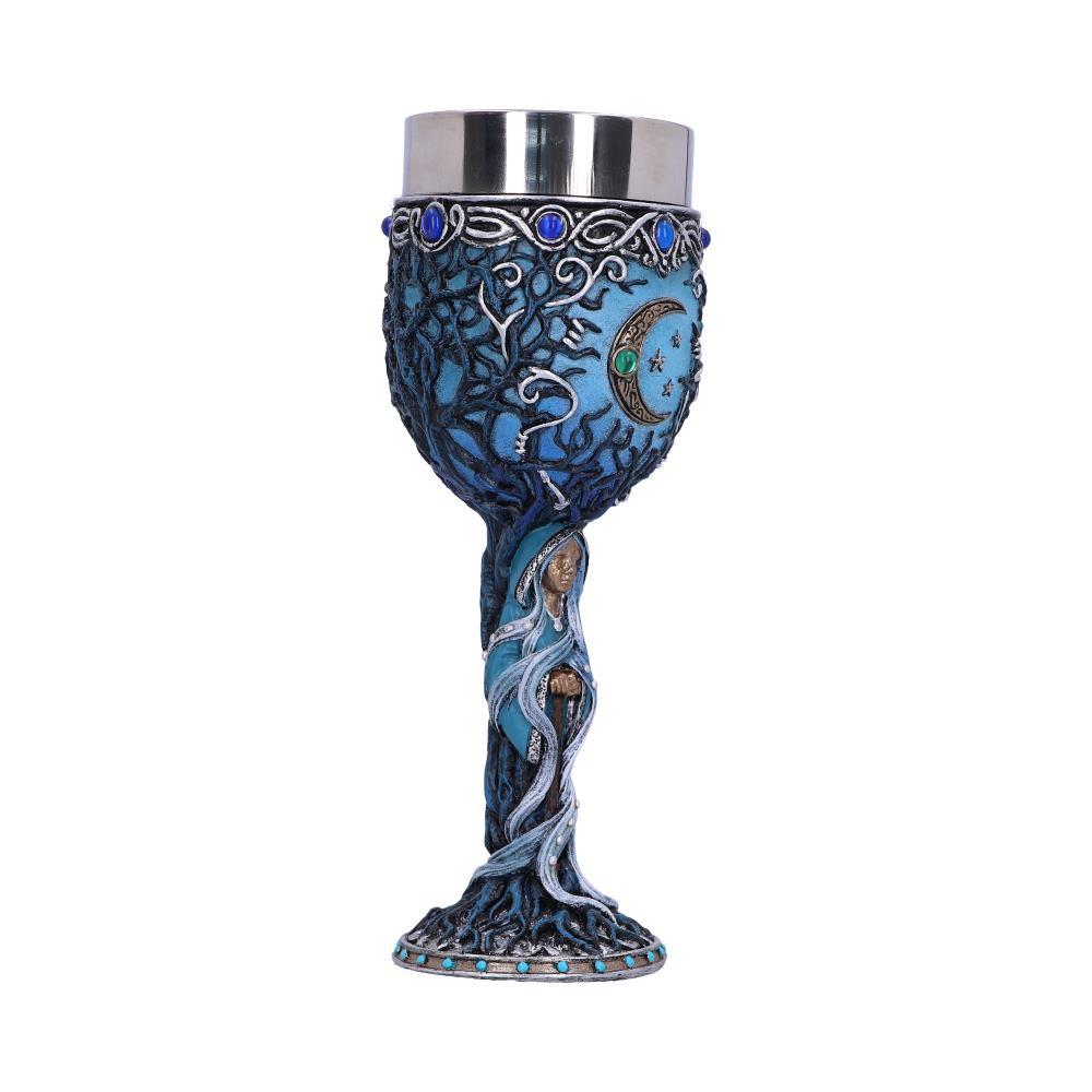 Wiccan Triple Moon Crone Chalice Goddess Goblet Pagan Ritual Alter Art Decor