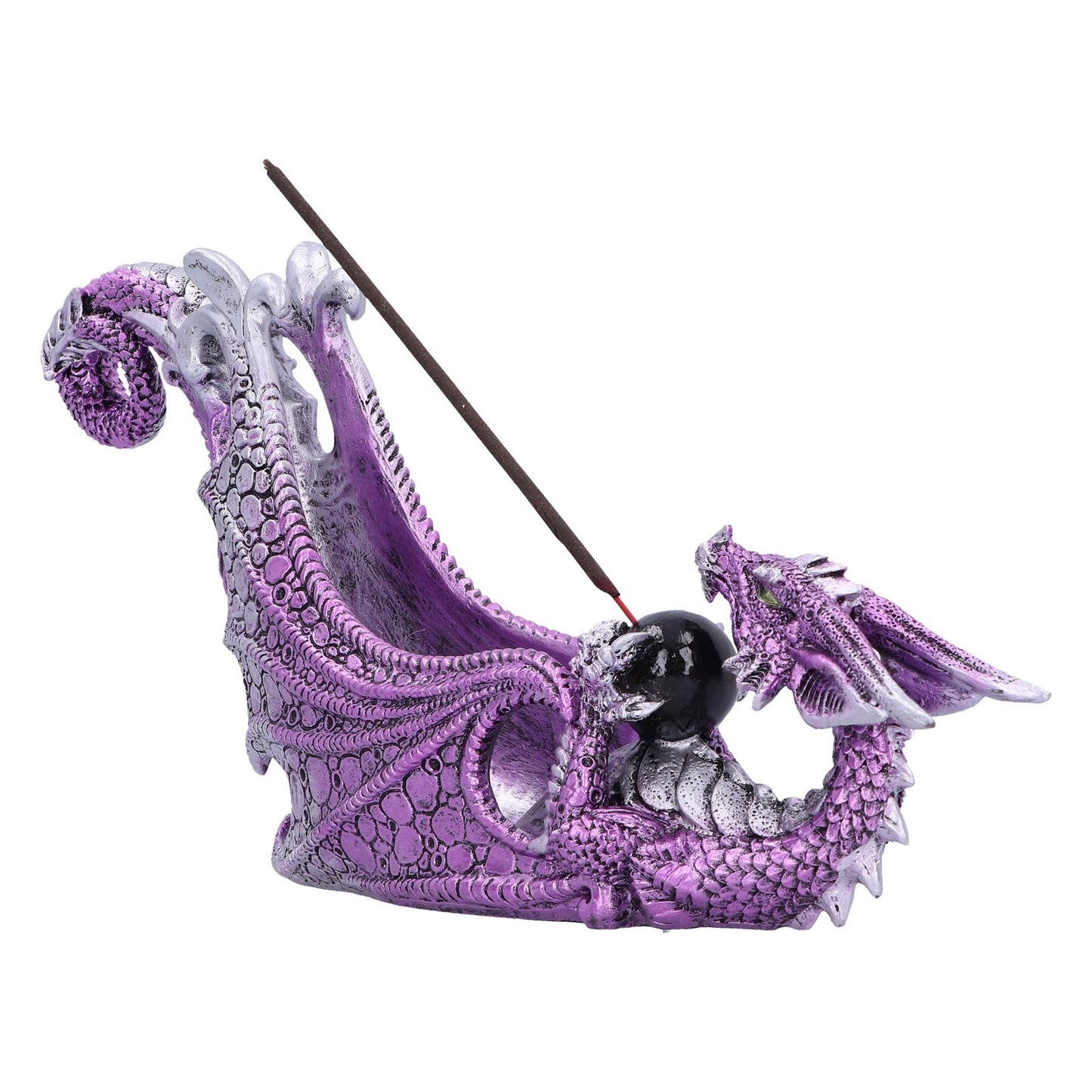 Mystical Purple Dragon Incense Burner Gothic Fantasy Ornament aromatherapy