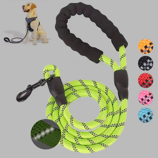 Reflective Dog Leash with Padded Handle - Rope for Puppies Dogs, Comfortable Grip, Ideal for Night Walks, Available in Multiple Colours-Osiris Craftworks