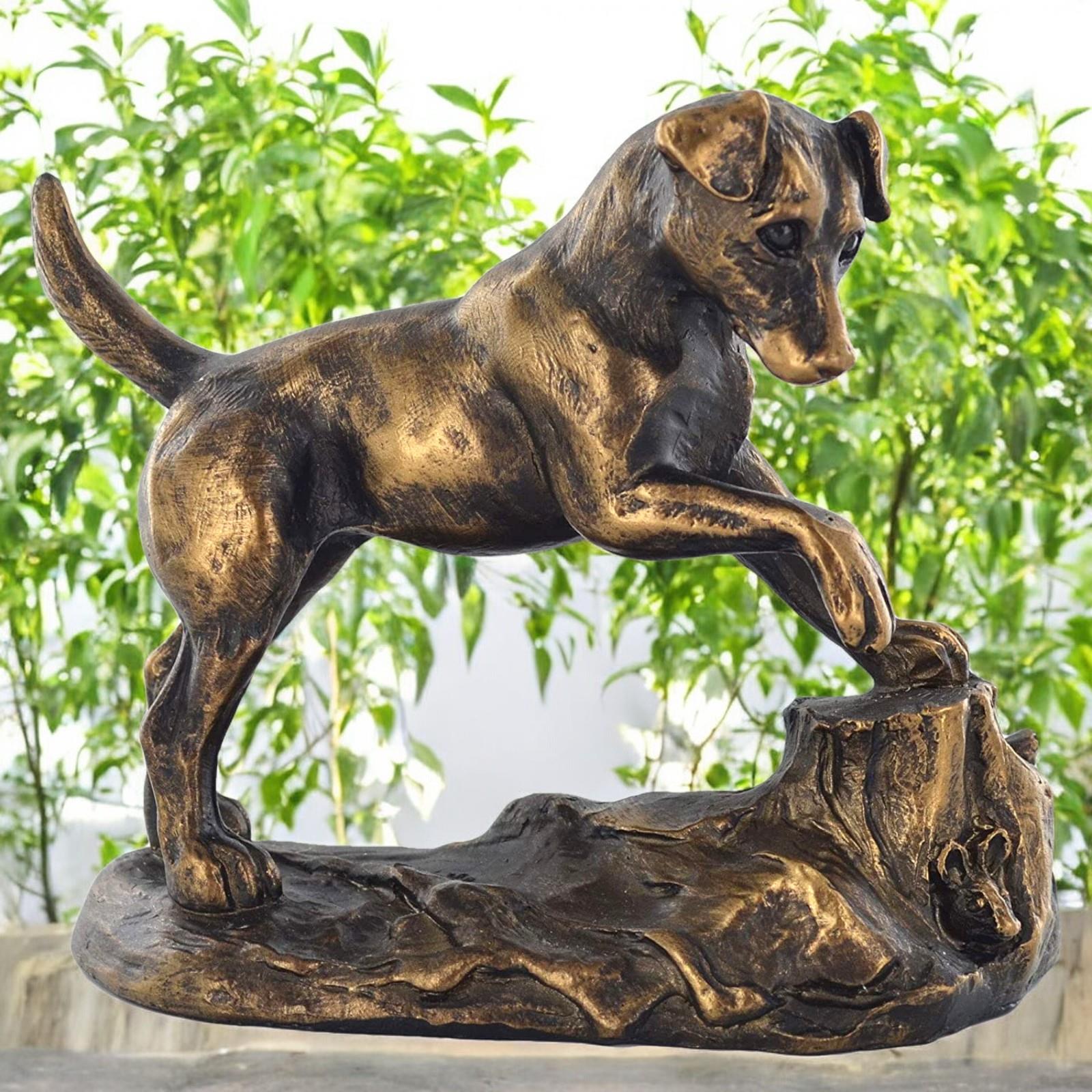 Exquisite Bronze Effect Jack Russell Terrier Sculpture by Harriet Glen - Resin Statue - Perfect Gift for Dog Lovers!-Osiris Craftworks