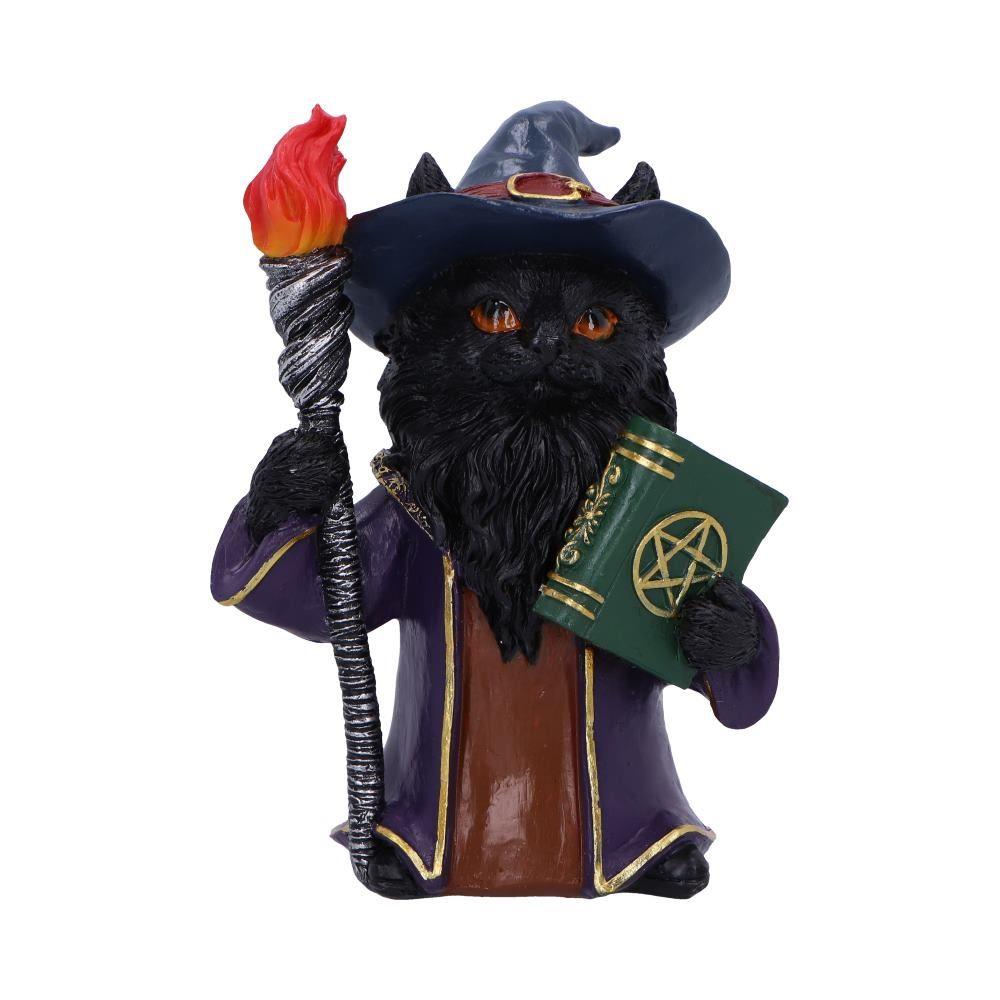 Magical Sorcerer Cat Figurine Wizard Ornament Wiccan Gothic Gift Witchcraft Decor