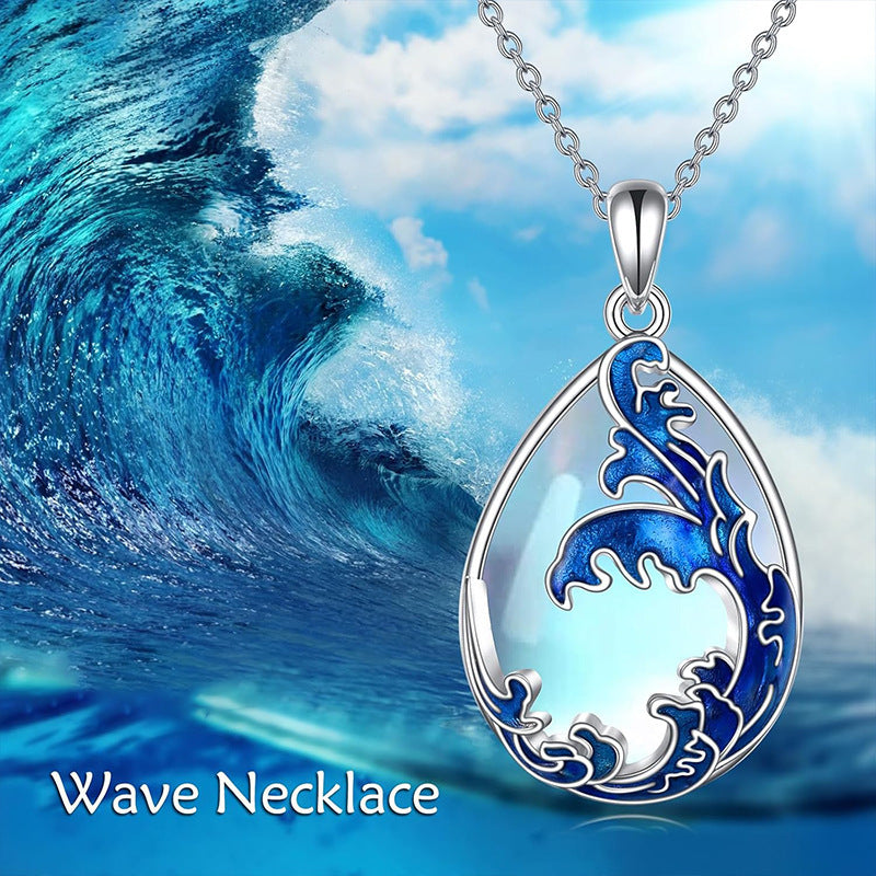 Moonstone Blue HAILANG Pendant Women's Necklace