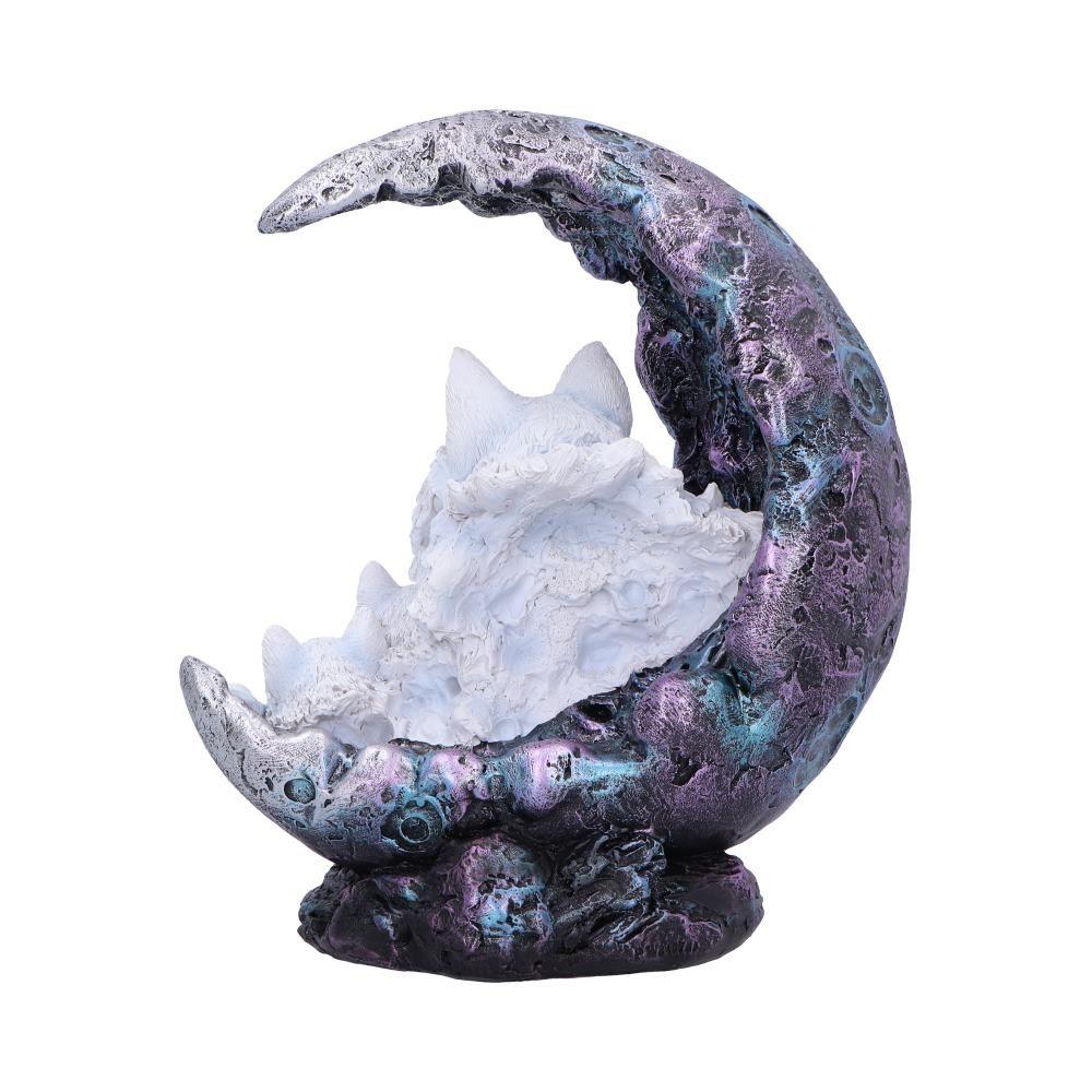 Gothic Wolf Moon Ornament Guardian Statue crescent guardianship Figurine Home Decor