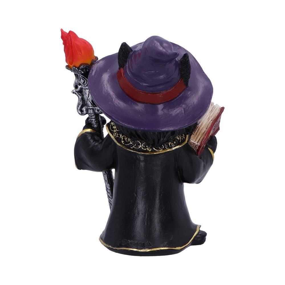 Black Wizard Cat Figurine Mystic Witchcraft Statue Fantasy Gothic Spellcaster Ornament