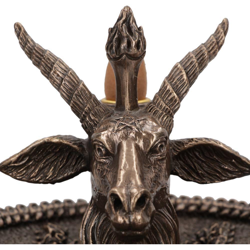 Baphomet Backflow Incense Burner - Occult Gothic Witchcraft Altar Ornament 13cm