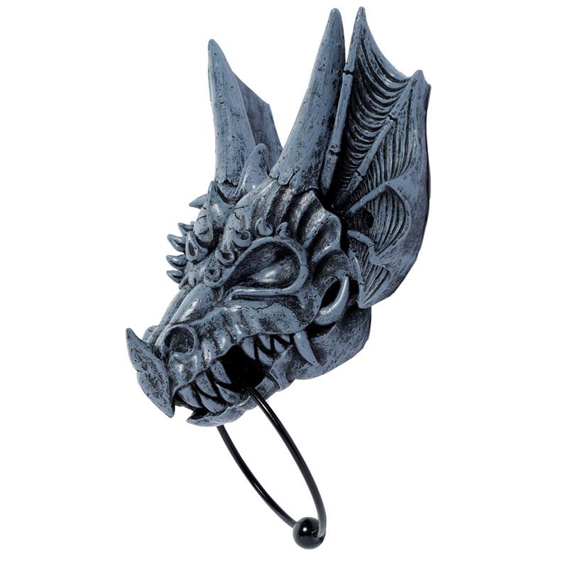 Gothic Dragon Skull Door Knocker – Medieval Stone Effect Fantasy Home Wall Decor