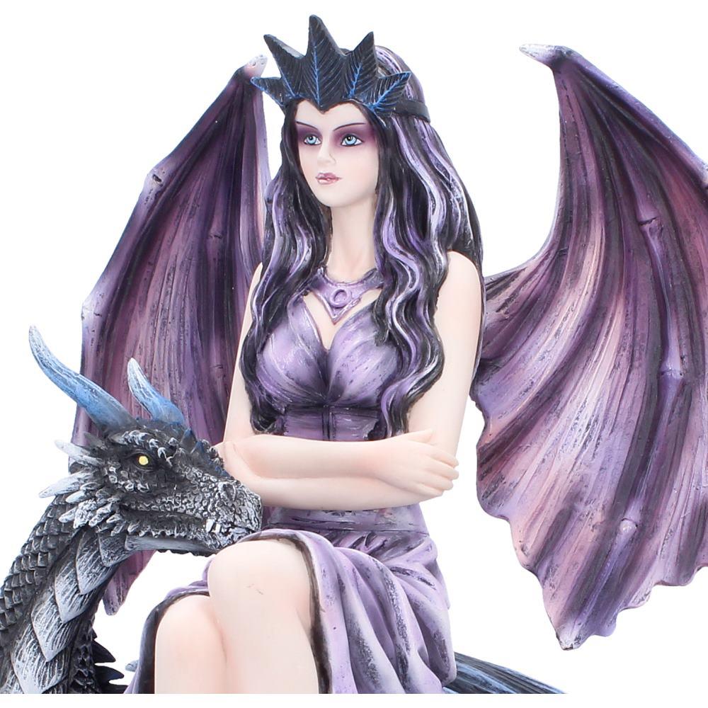 Enchantress Fairy Figurine Fantasy Gothic Dragon Rider Purple Wings Mythical Art