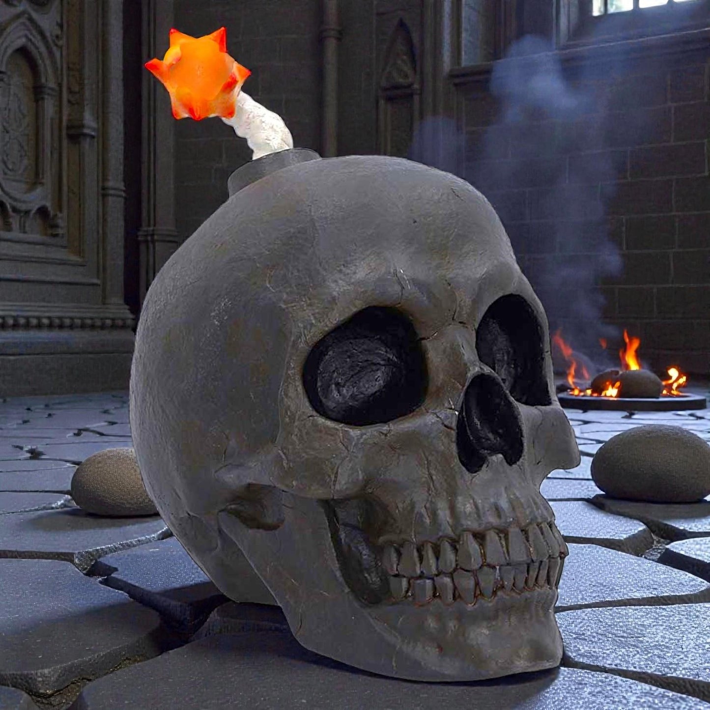 Exploding Skull Statue Figurine Ornament Mind Blown Gothic Resin Display Decor