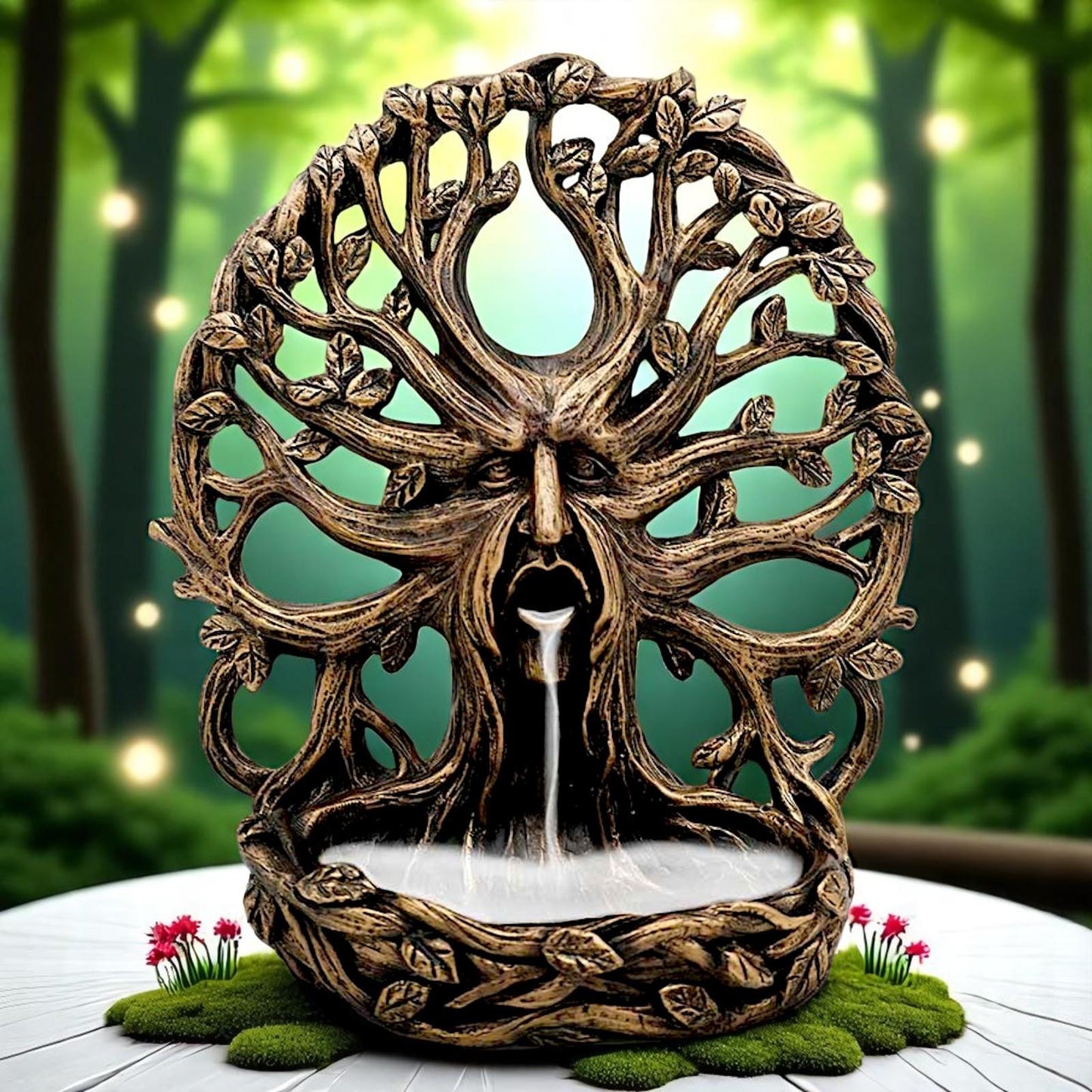Mystical Forest God Backflow Incense Holder Pagan Nature Spirit Woodland