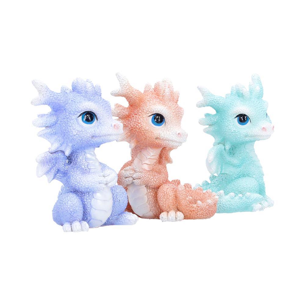 Fantasy Dragon Hatchling Trio Statue Figurines Ornament  Set 3 Cute Collectible