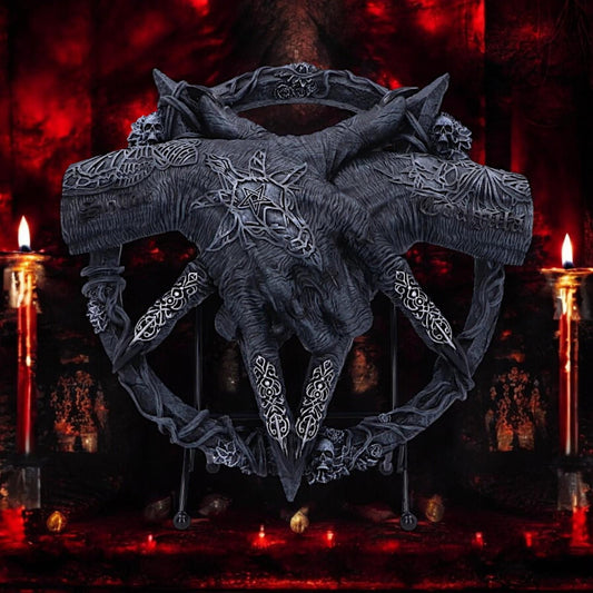 Gothic Baphomet Claws Pentagram Statue Occult Horror Altar Decor Figurine 24.5 cm