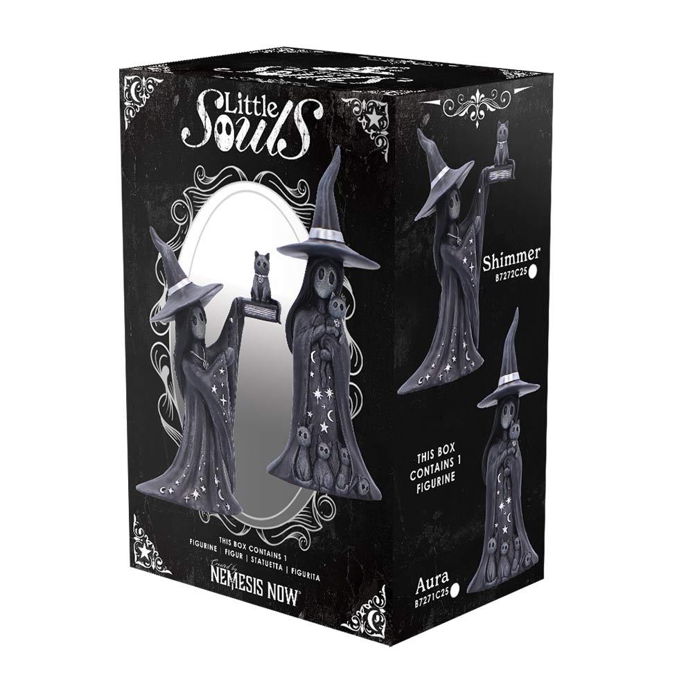 Little Souls Shimmer Witch Figurine Cat Spell book Gothic Altar Wiccan Art  Decor