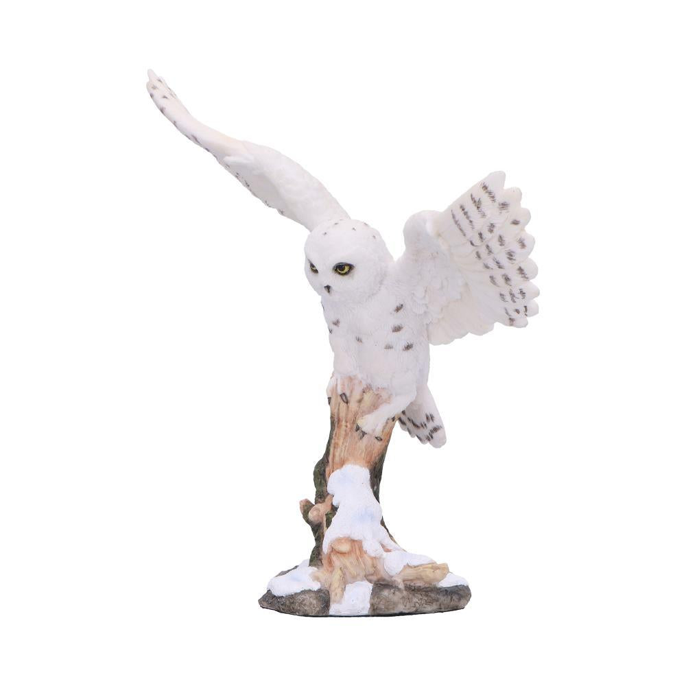 Majestic Snowy Owl Figurine Winter Scene Sculpture Wildlife Statue Art Decor Gift