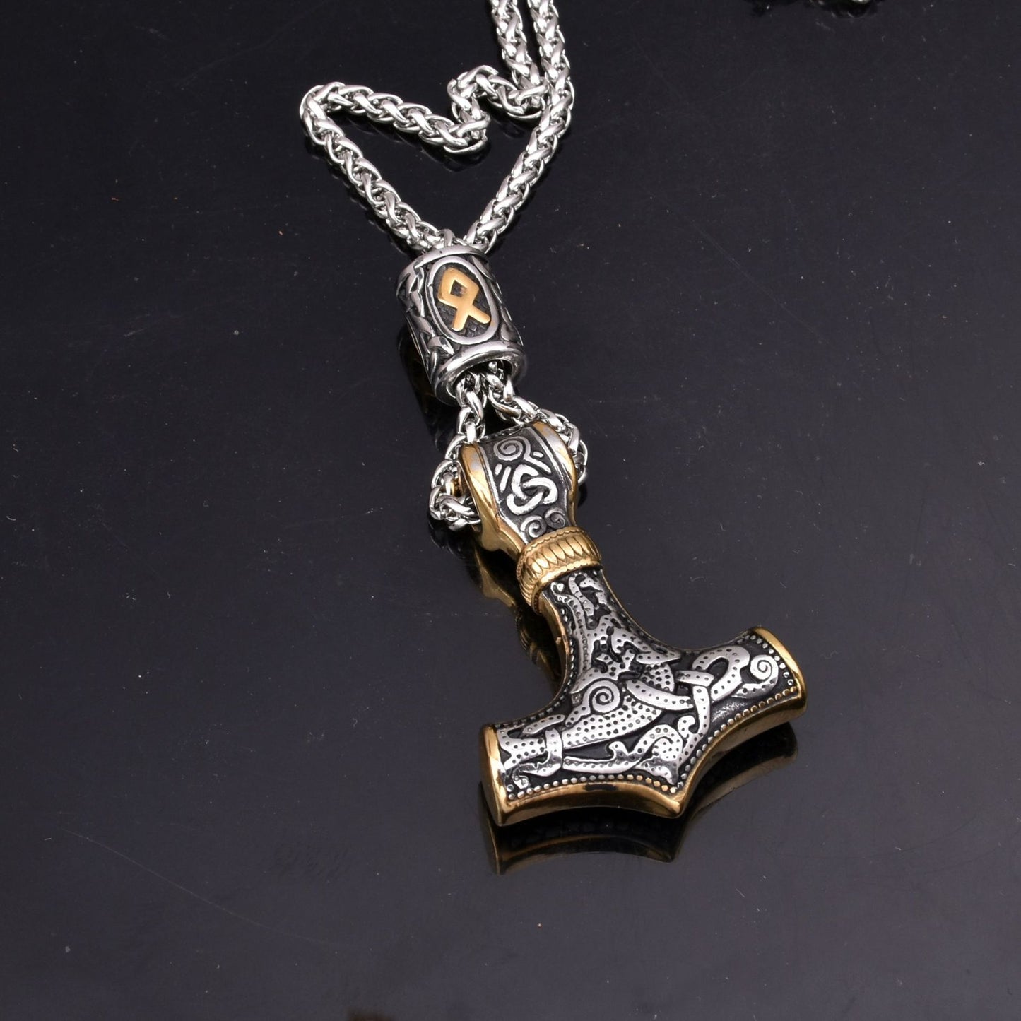 Stainless Steel Viking Impactor Pendant Necklace