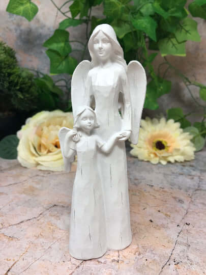 Guardian Angel with Child Figurine Statue Ornament Sculpture Home Decoration Figure Angels Collection