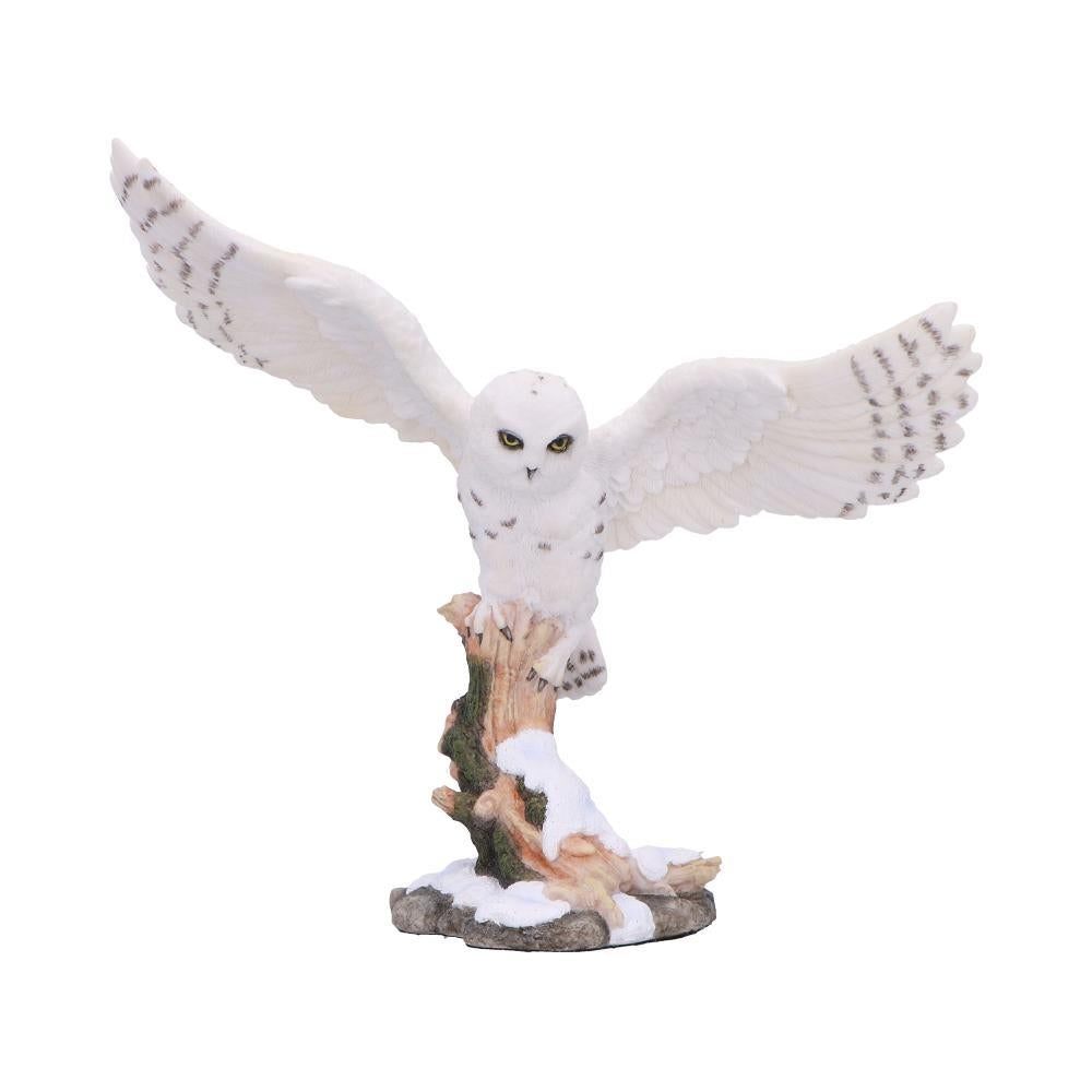 Majestic Snowy Owl Figurine Winter Scene Sculpture Wildlife Statue Art Decor Gift