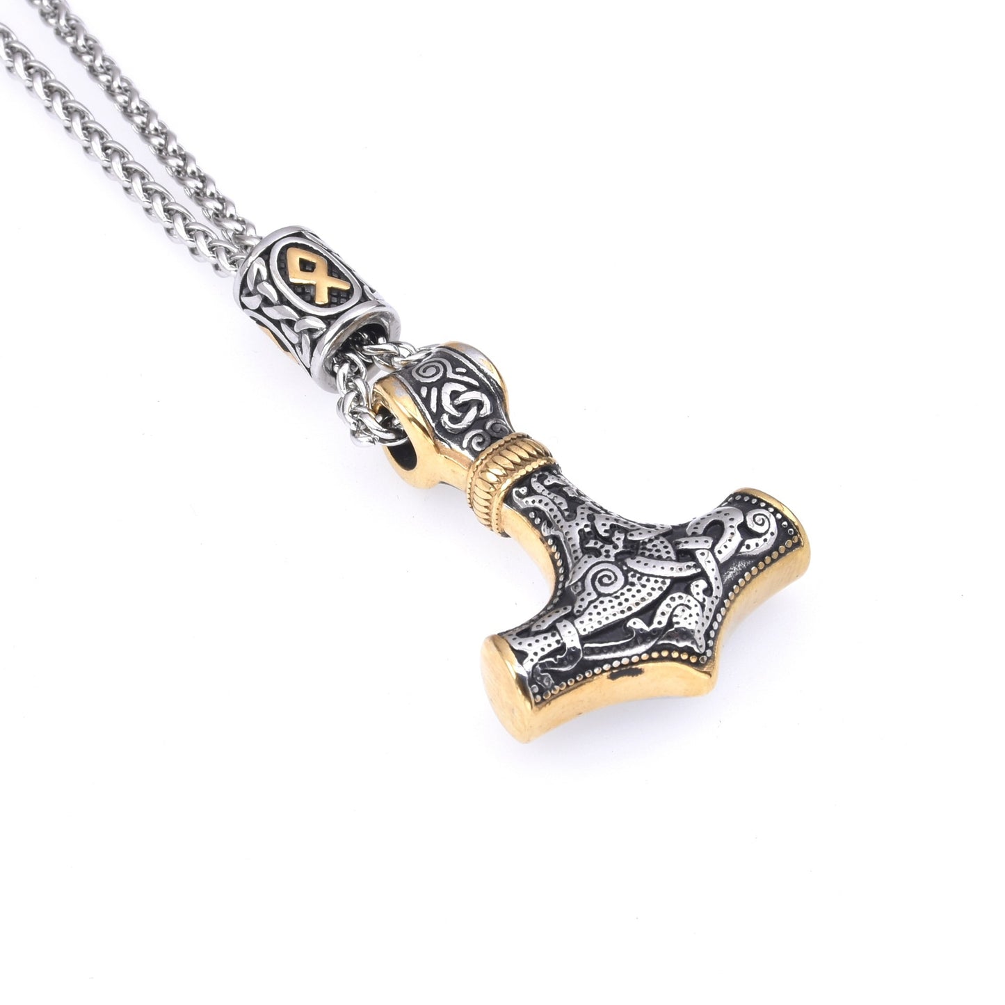 Stainless Steel Viking Impactor Pendant Necklace