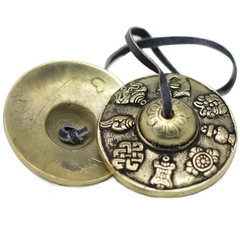 Tibetan Copper Tingsha Cymbals - Handmade Nepalese Meditation Bells, Traditional Percussion Instrument for Sound Healing and Mindfulness