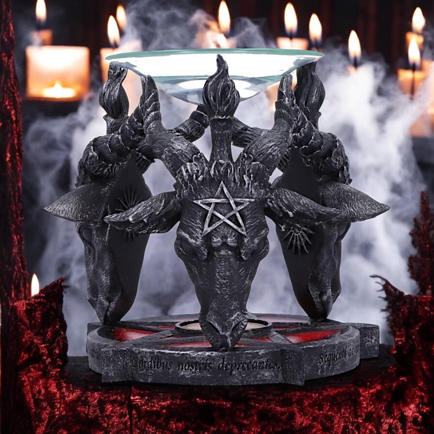 Baphomet Occult Oil Burner Witchcraft Ritual Decor Altar Ornament Gothic Horror