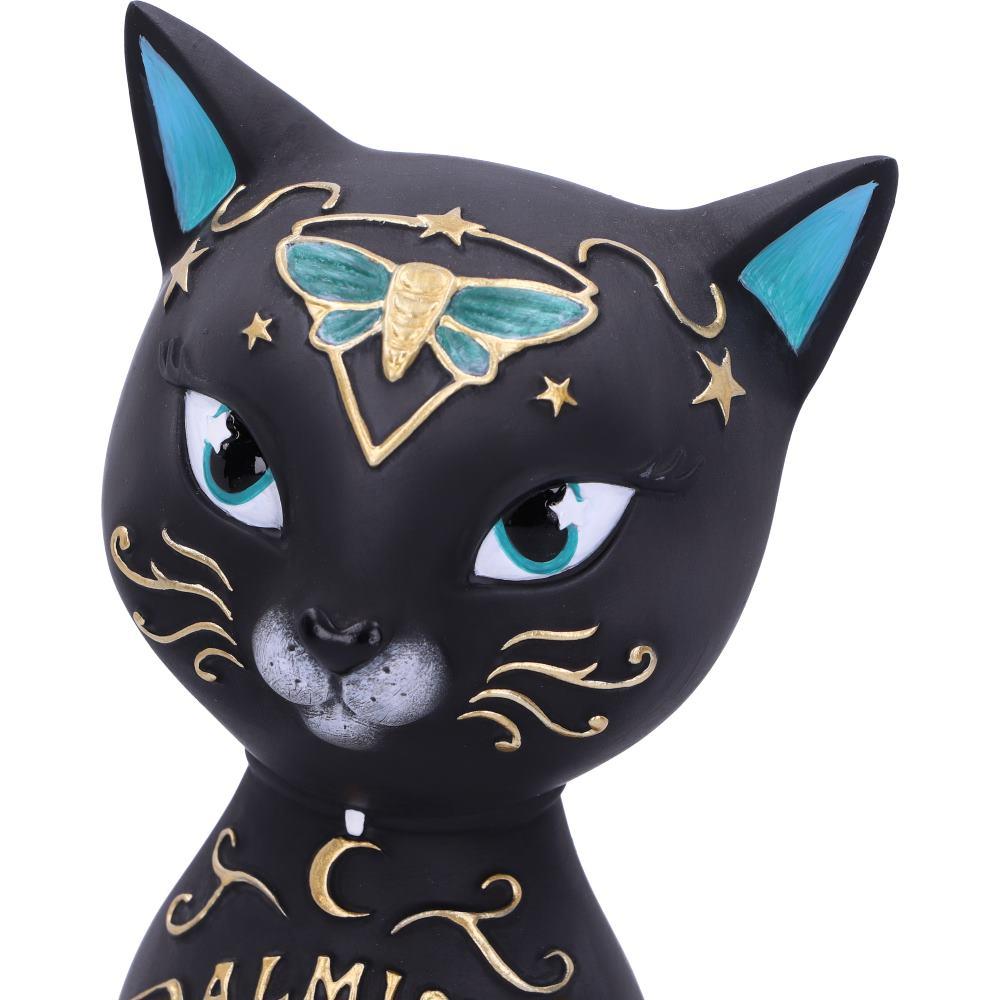 Gothic Palmistry Cat Statue Wiccan Mystical Figurine Astrology Witch Home Decor