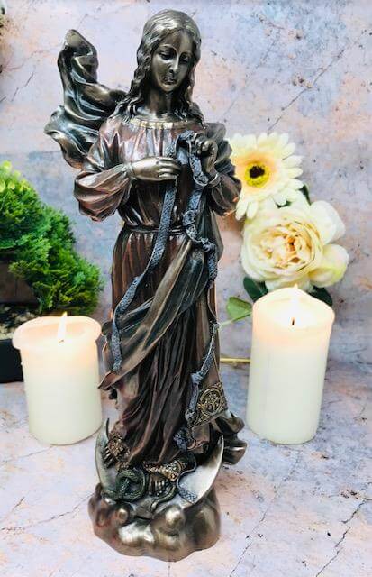 Osiris Trading UK Bronze Effect Virgin Mary Our Lady Untier Of Knots Sculpture Statue Religious Ornament