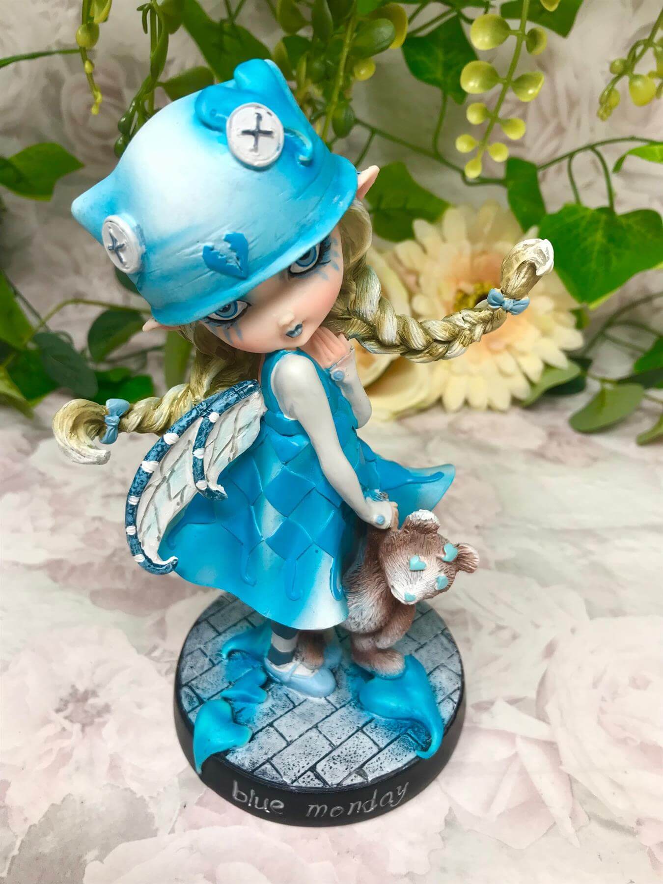 Dolly Fae Collection: "Blue Monday" Fairy with Teddy Bear By Selina Fenech