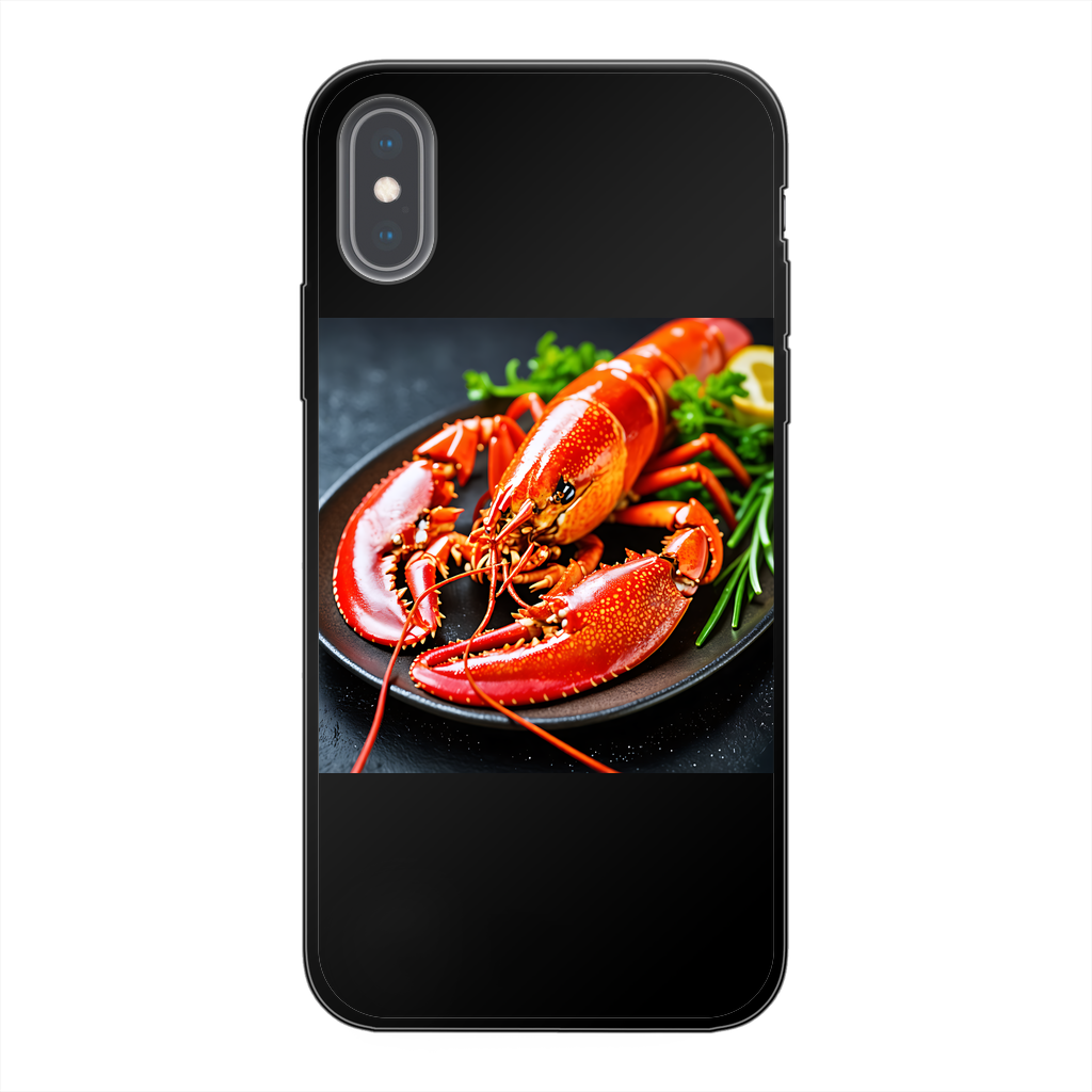 Food Back Printed Black Soft Phone Case