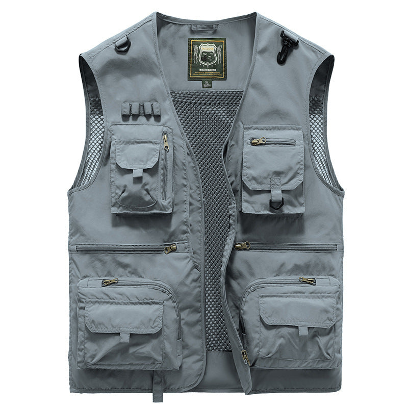 14 Pockets Summer New Men US Tactical Hiking Fishing Vest Mens Photographer Waistcoat Mesh Cargo Sleeveless Jacket Tool Vest