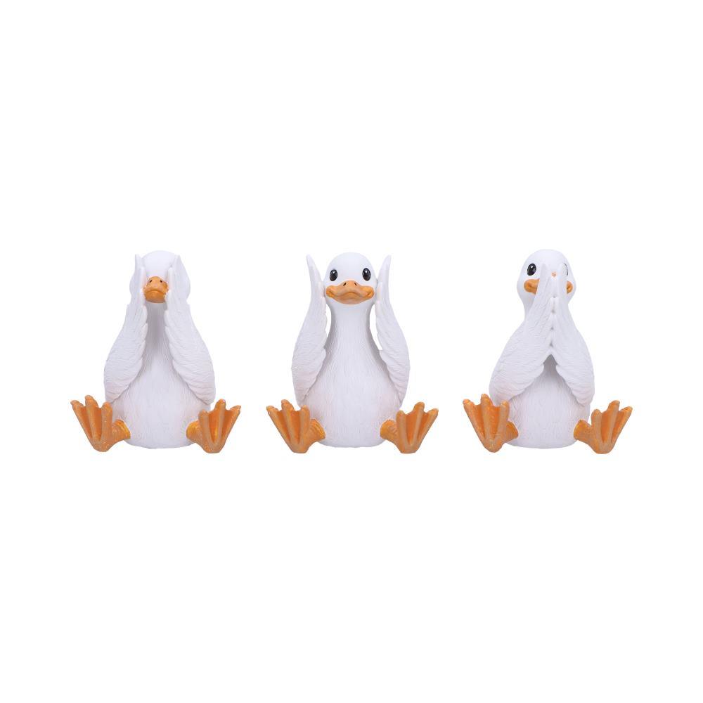 3 Wise Goofy Geese Figurines See No Hear No Speak No Evil Funny Animal Decor