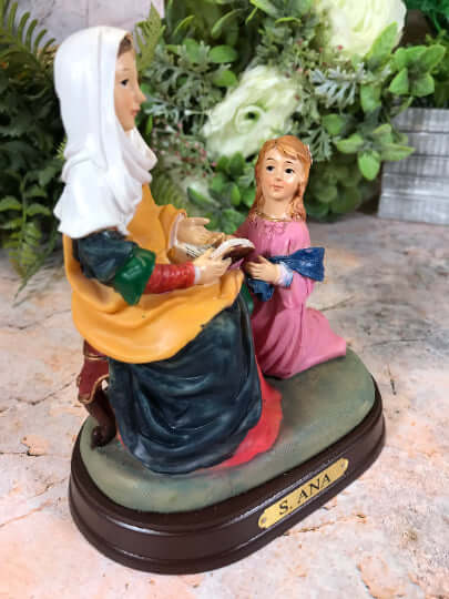 Saint Anne Hand Crafted Resin Statue Catholic Saint Sculpture Religious Santa Ana Ornament Figurine-Osiris Craftworks