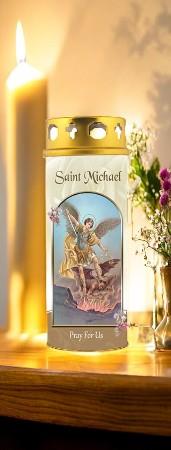 Saint Michael Candle with Windproof Cap, 16.5cm - Decorative Prayer Candle in Gift Box