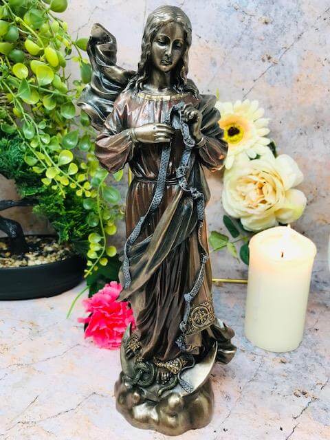 Osiris Trading UK Bronze Effect Virgin Mary Our Lady Untier Of Knots Sculpture Statue Religious Ornament