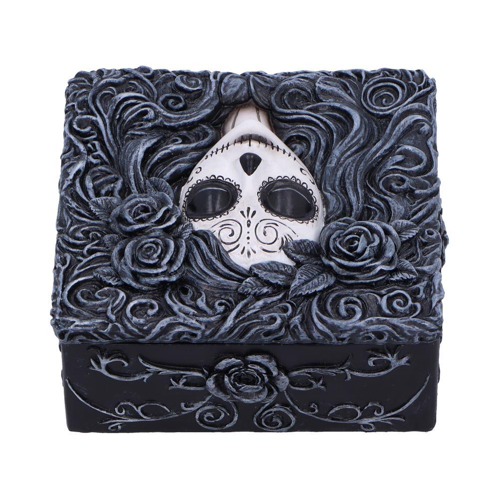 Gothic Day of the Dead Trinket Box Sugar Skull Storage Box  Flor de Muerte Altar