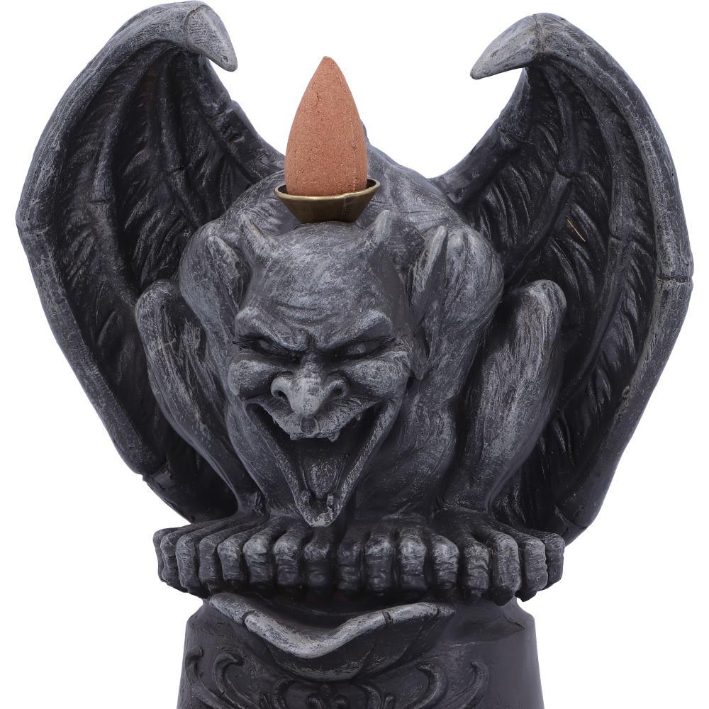 Dark Gargoyle Incense Cone Burner Gothic Backflow Smoke Tower Horror Statue