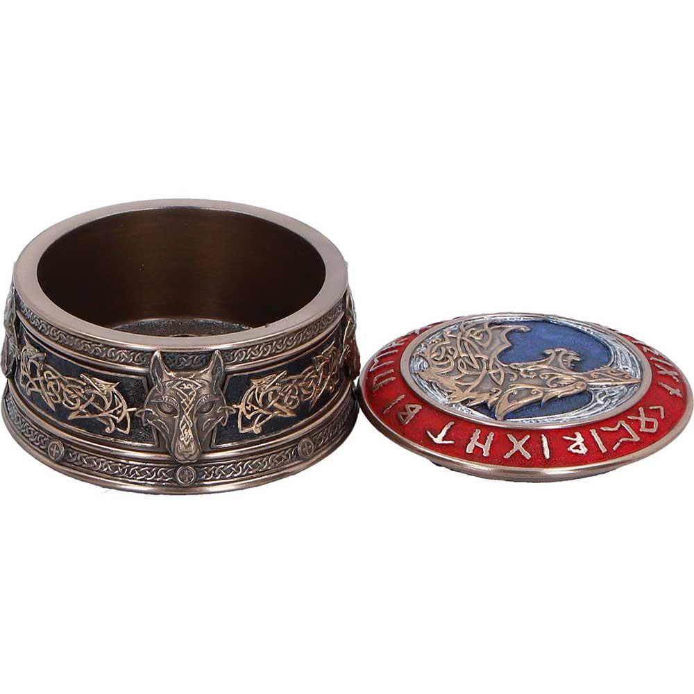 Fenrir Treasure Box Norse Mythology Viking Wolf Rune Storage Keepsake Trinket