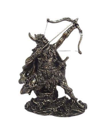 Viking Archer Warrior Sculpture 19.5 x 15 cm - Detailed Norse Mythology Resin Statue