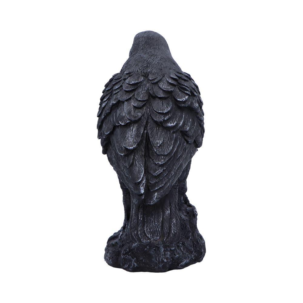 Gothic Raven Figurine Black Crow Resin Statue Dark Home Decor Altar Ornament 25cm