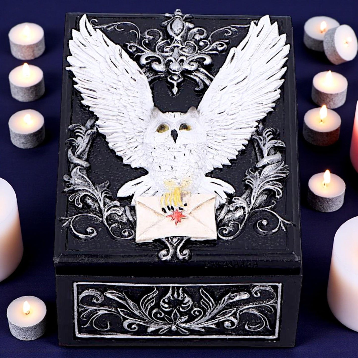 Gothic Owl Messenger Box Wiccan Witchcraft Storage Keepsake Fantasy Ornament