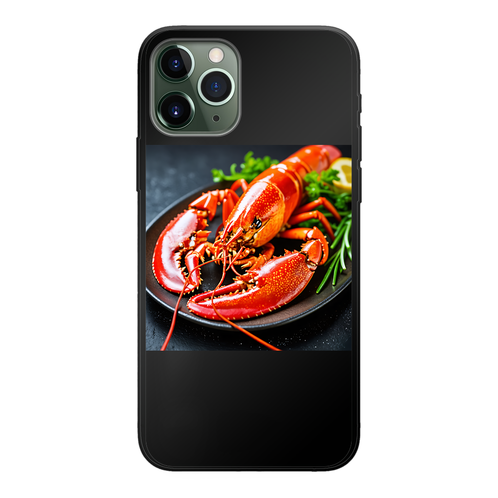 Food Back Printed Black Soft Phone Case