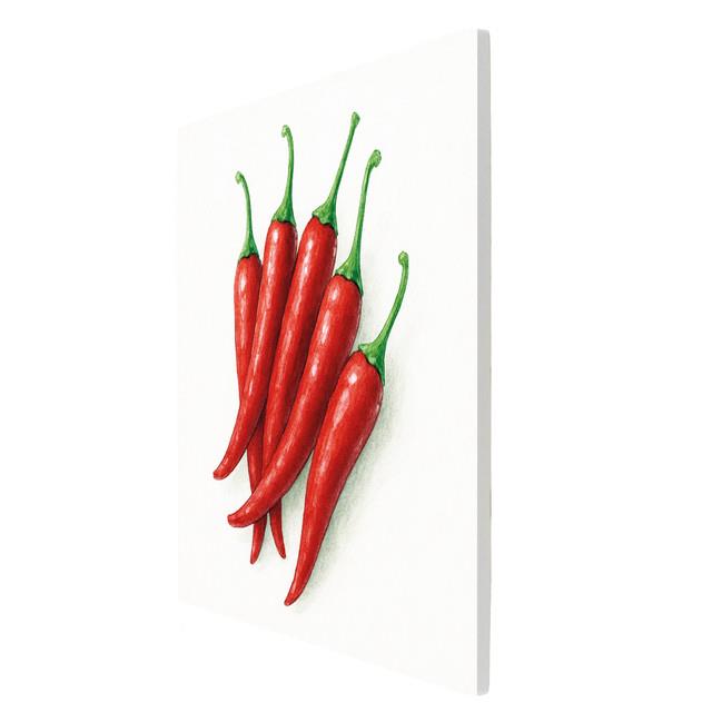 Red Spicy Chilli Ceramic Tile Artwork 20cm Kitchen Décor Hot Pepper Wall Plaque